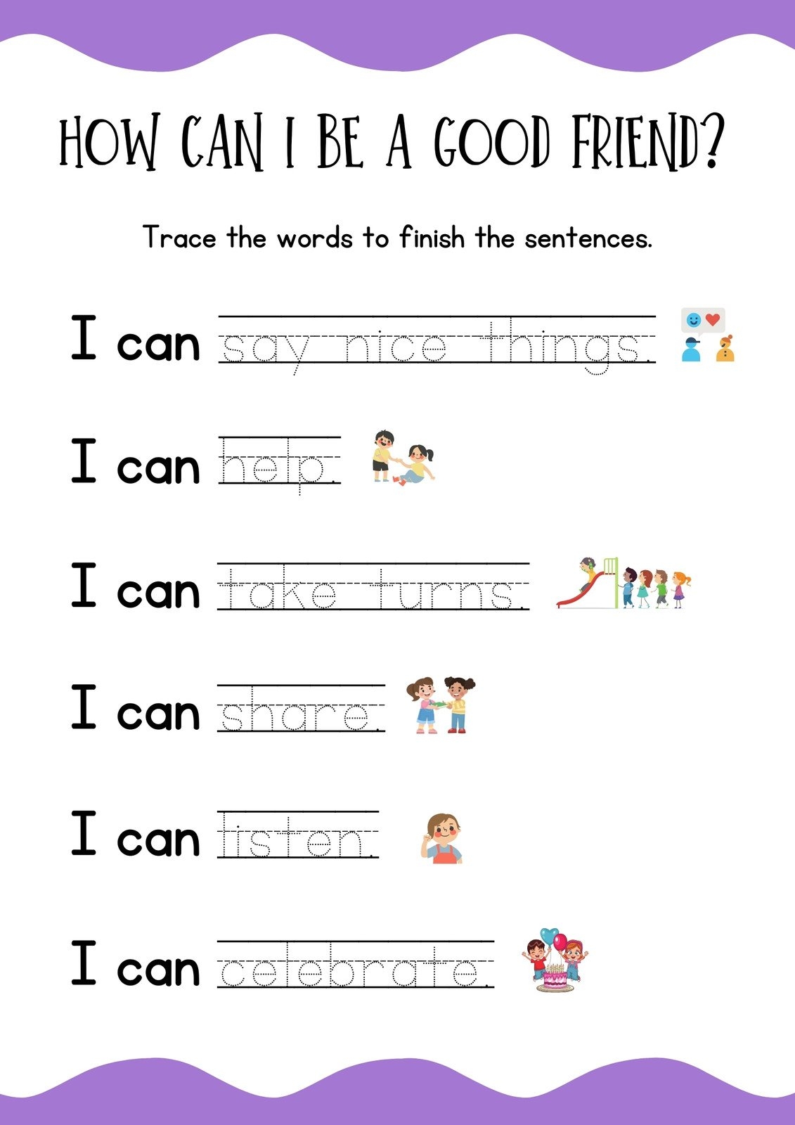 Free Custom Printable Friendship Worksheet Templates Canva