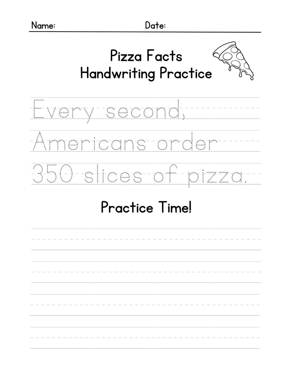 Free Printable Worksheets Handwriting Practice