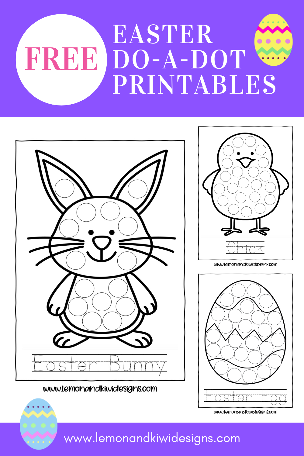 Free Easter Do A Dot Printables Lemon And Kiwi Designs