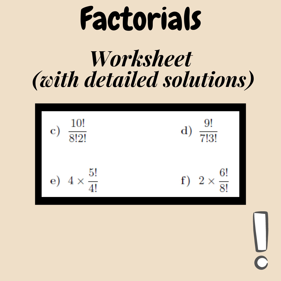Factorial Worksheet Free Printable
