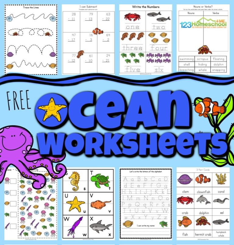  FREE FREE Printable Ocean Worksheets For Kids Kind