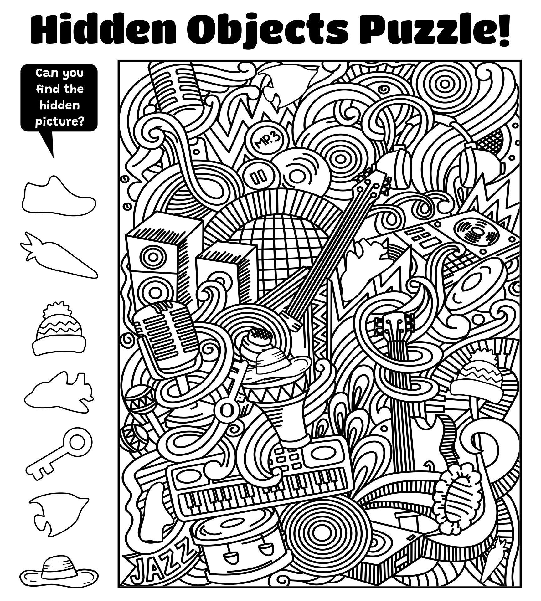 Hidden Object Free Printable Worksheets