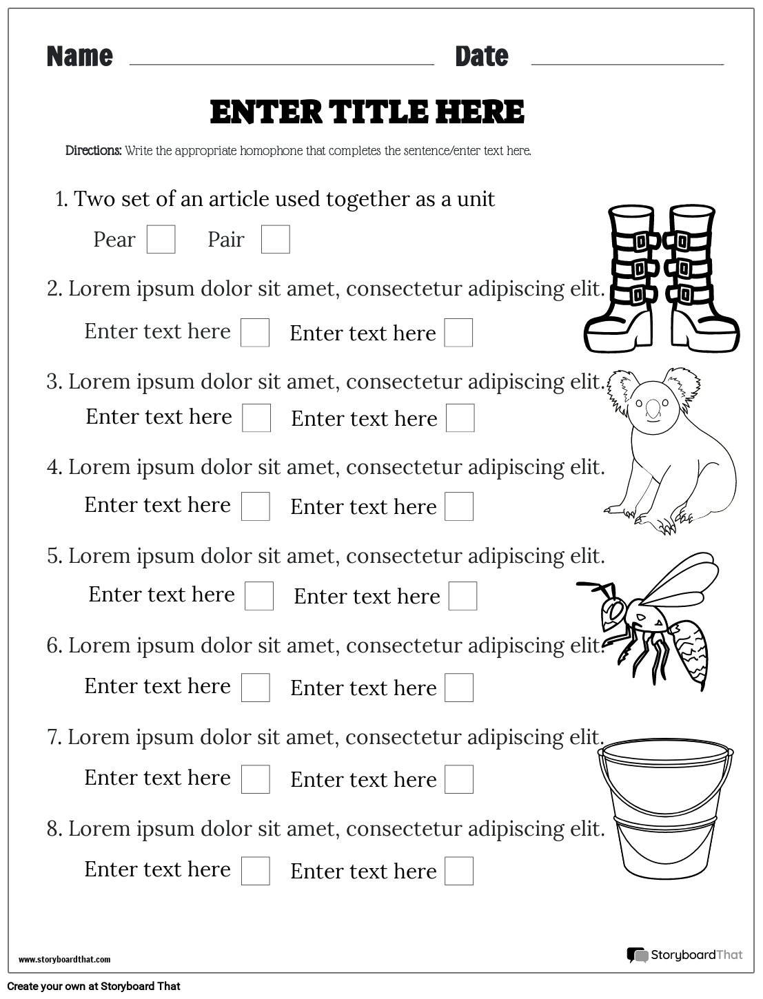 Free Printable Homophone Worksheets High School