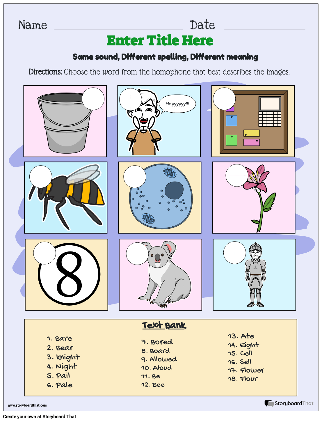 Free Homophones Worksheets For Kids And Classroom