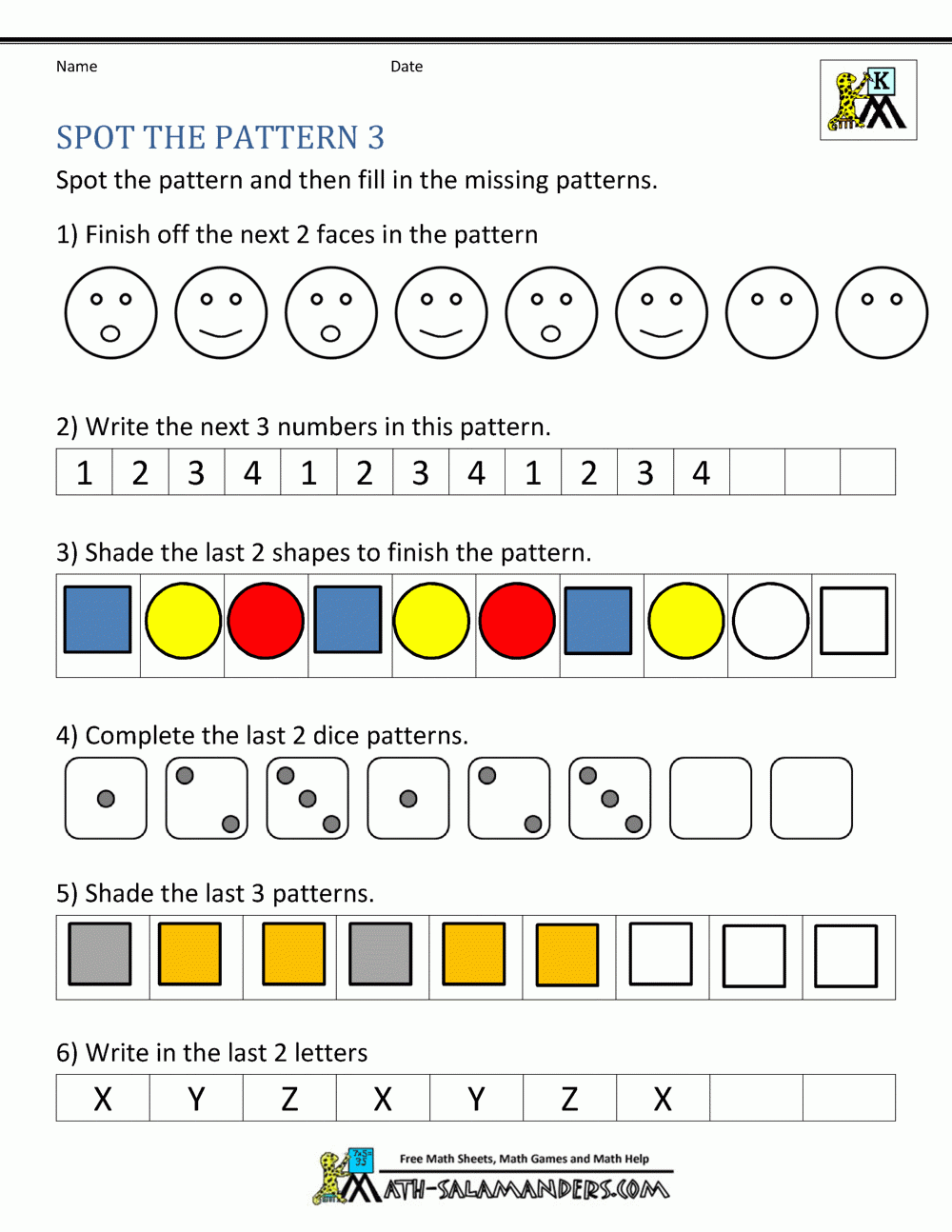 Free Kindergarten Worksheets Spot The Patterns Worksheets Library Free Kindergarten Worksheets Spot The Patterns Worksheets Library