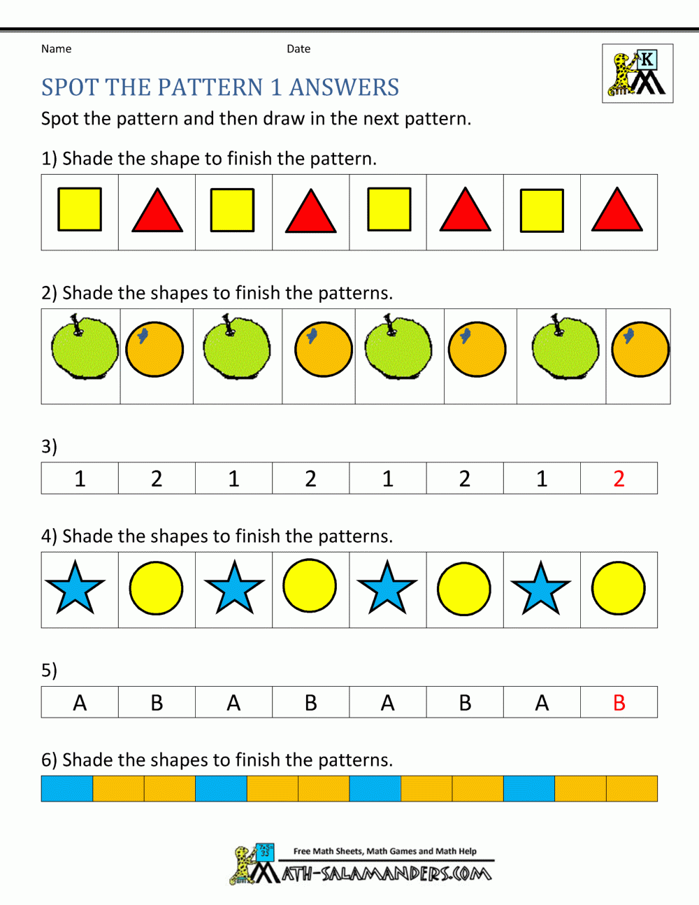 Free Printable Pattern Worksheets 2nd Grade Free Printable Pattern Worksheets 2nd Grade