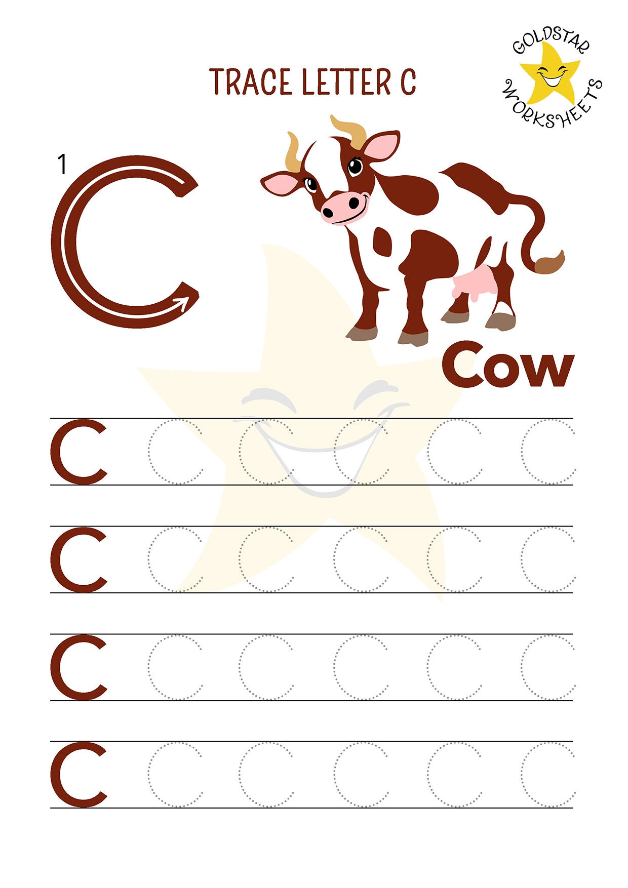 Free Letter C Tracing Sheets Cute Cat Cow U0026 Car Designs Kids Love