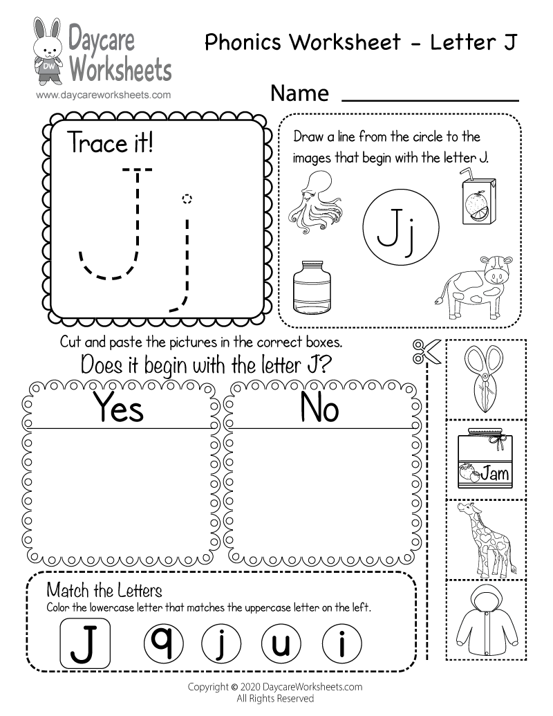 Free Letter J Phonics Worksheet For Preschool Beginning Sounds Free Letter J Phonics Worksheet For Preschool Beginning Sounds