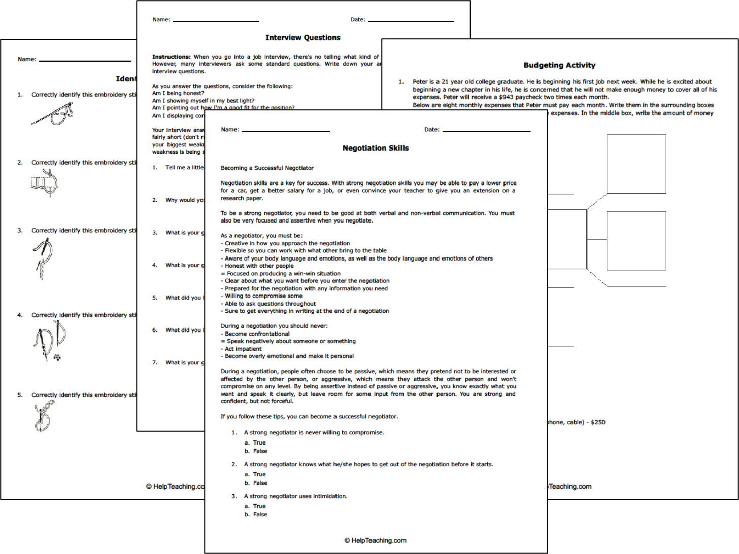 Free Life And Money Skills Worksheets Free Life And Money Skills Worksheets