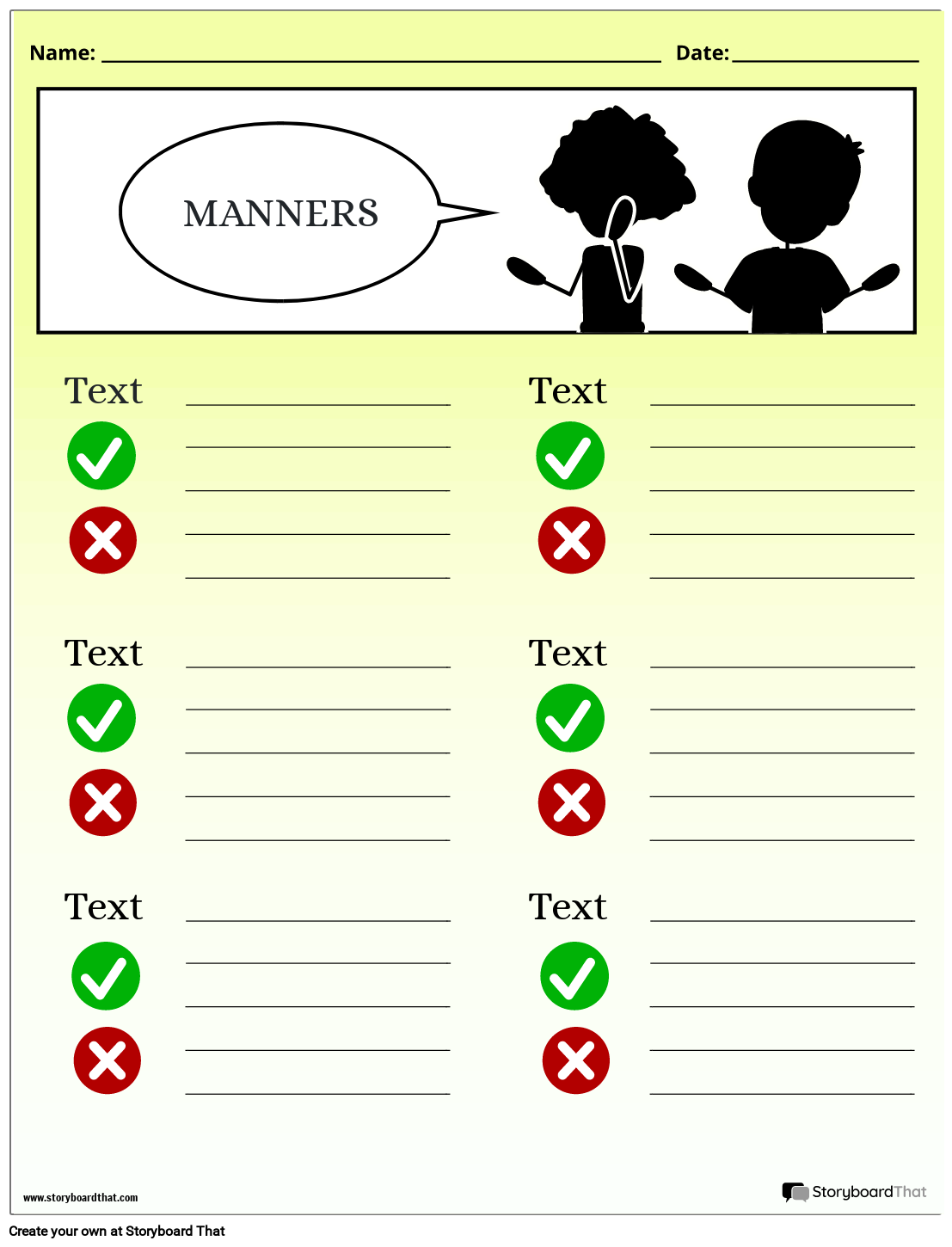 Free Manners Worksheets Editable Templates U0026 Examples