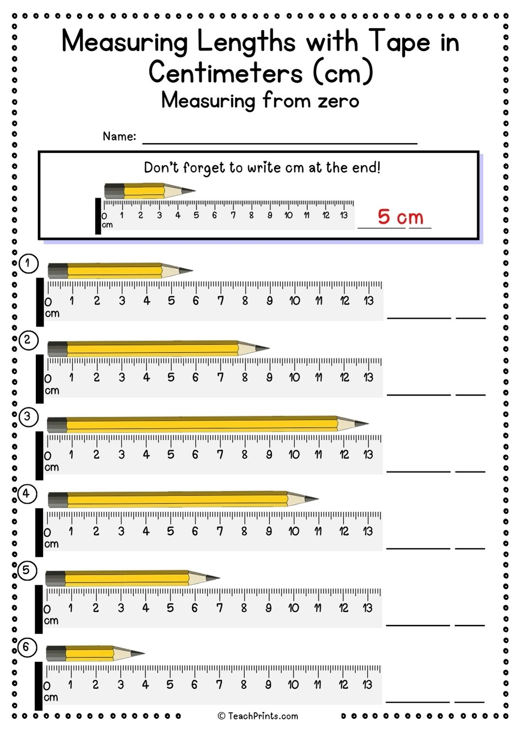 Free Measuring Tape Worksheets Teach Prints