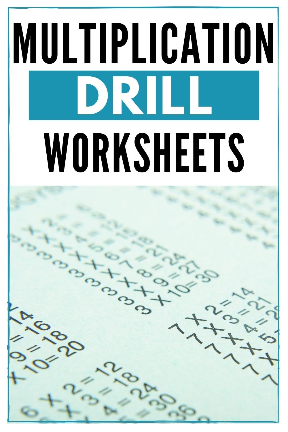 Free Printable Multiplication Drills Worksheets