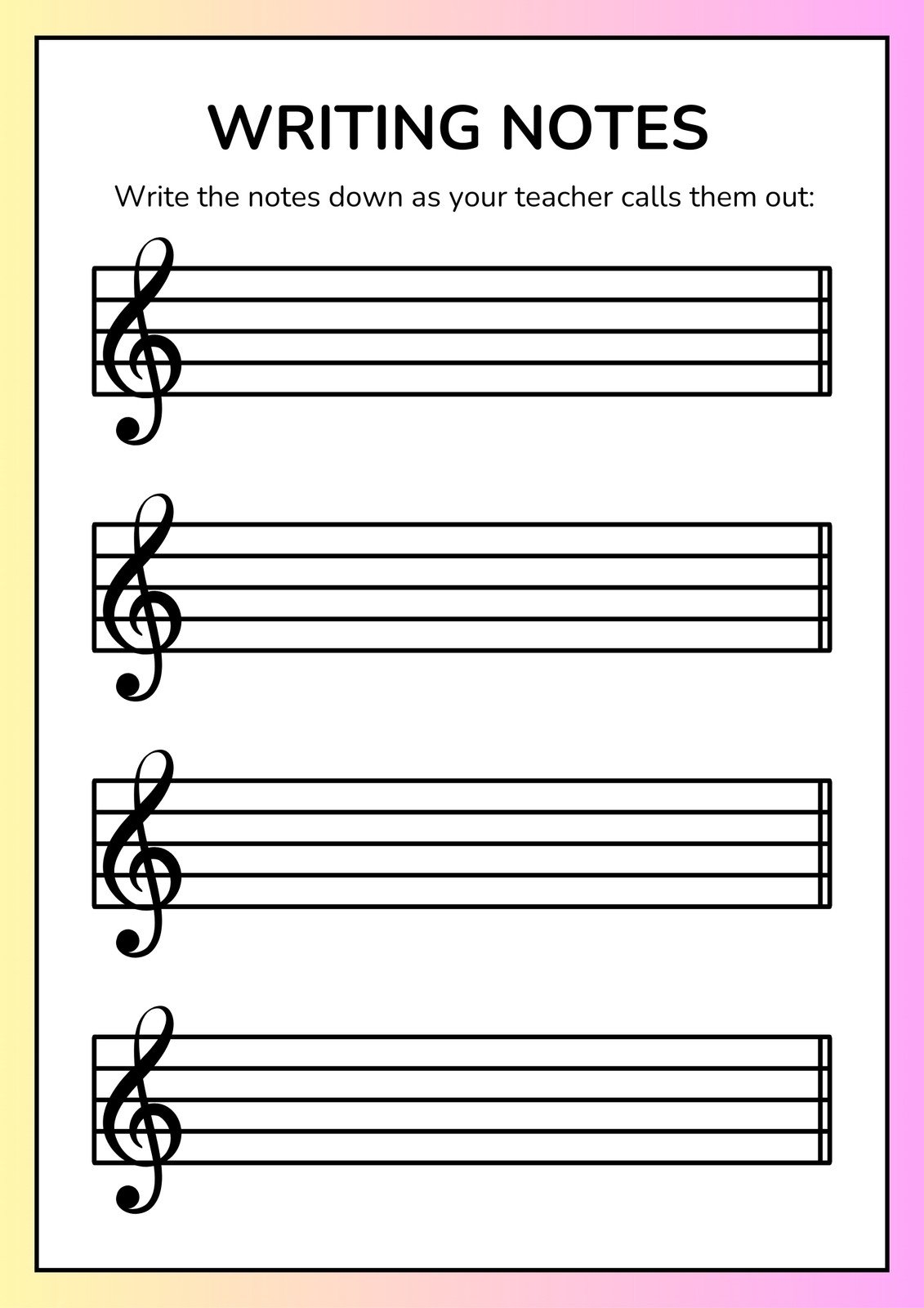 Free Music Worksheet Templates To Edit And Print Canva