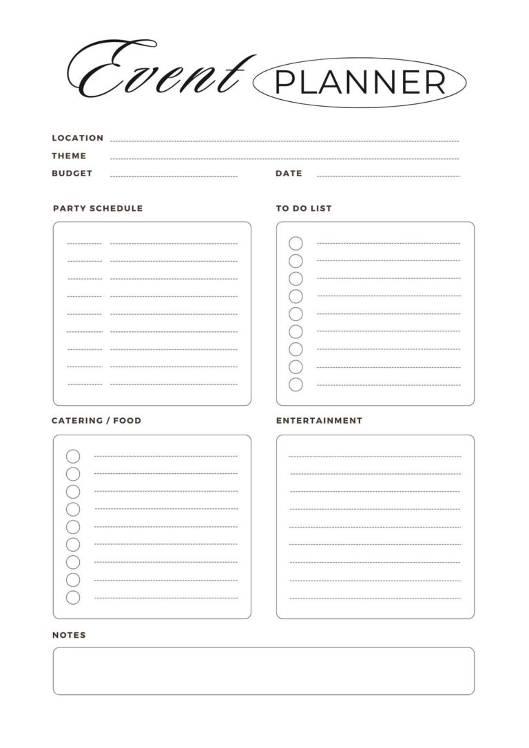 Free Party Planner Templates To Customize And Print Canva Worksheets Library