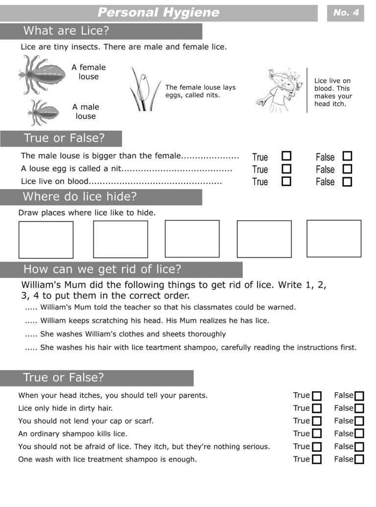 Free Personal Hygiene Worksheet Middle School Download Free