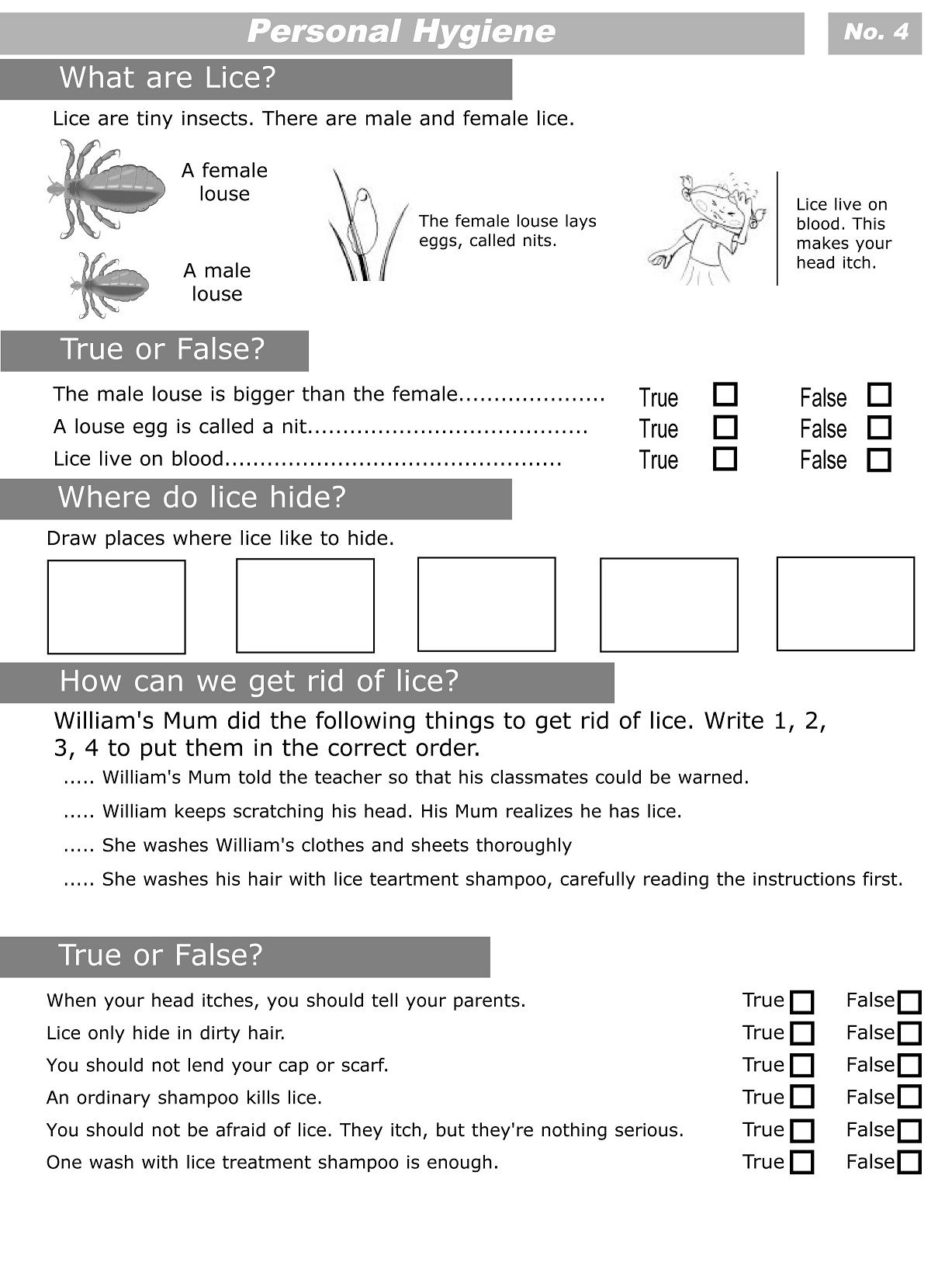 Free Personal Hygiene Worksheet Middle School Download Free