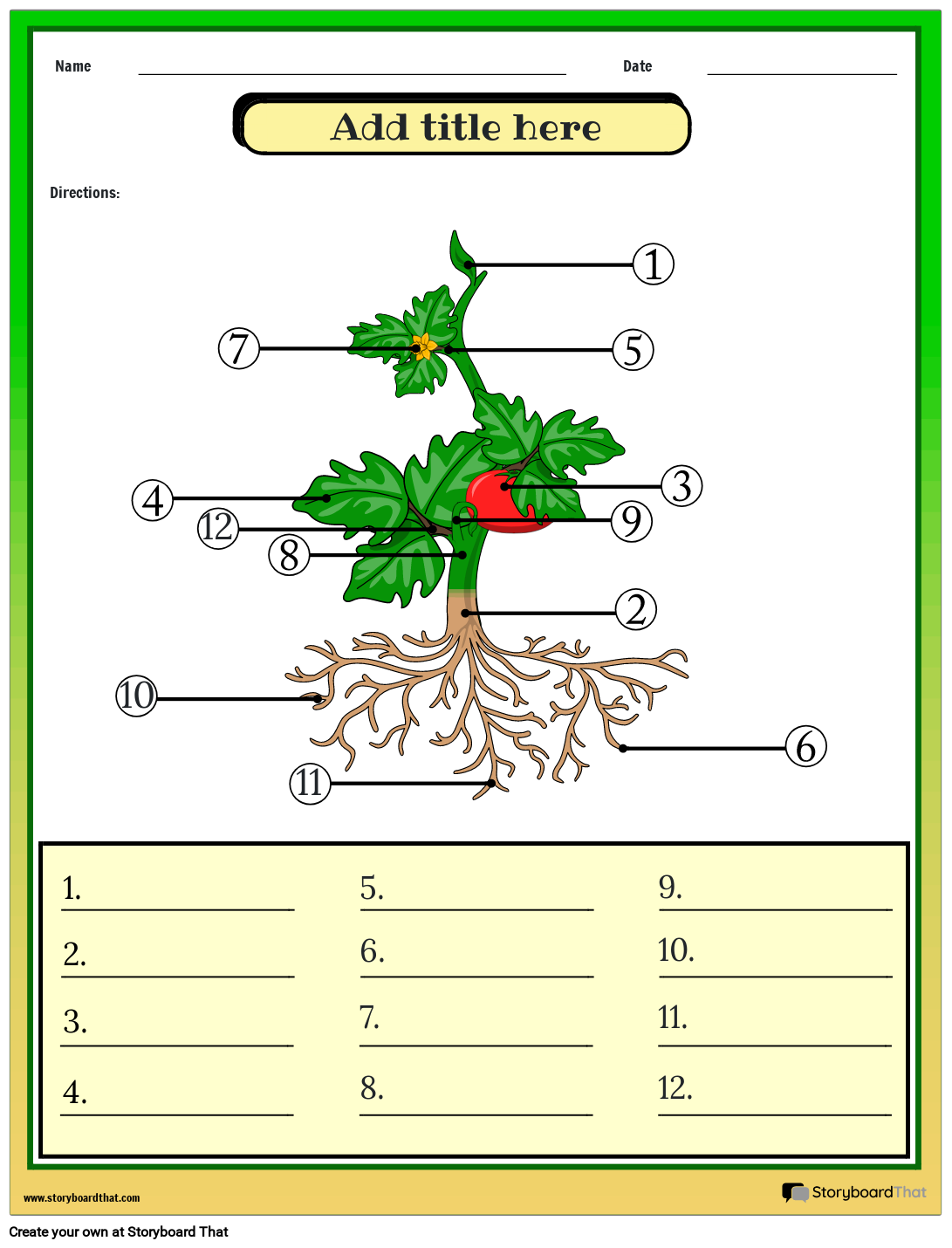 Free Plant Worksheets Easy Custom Design