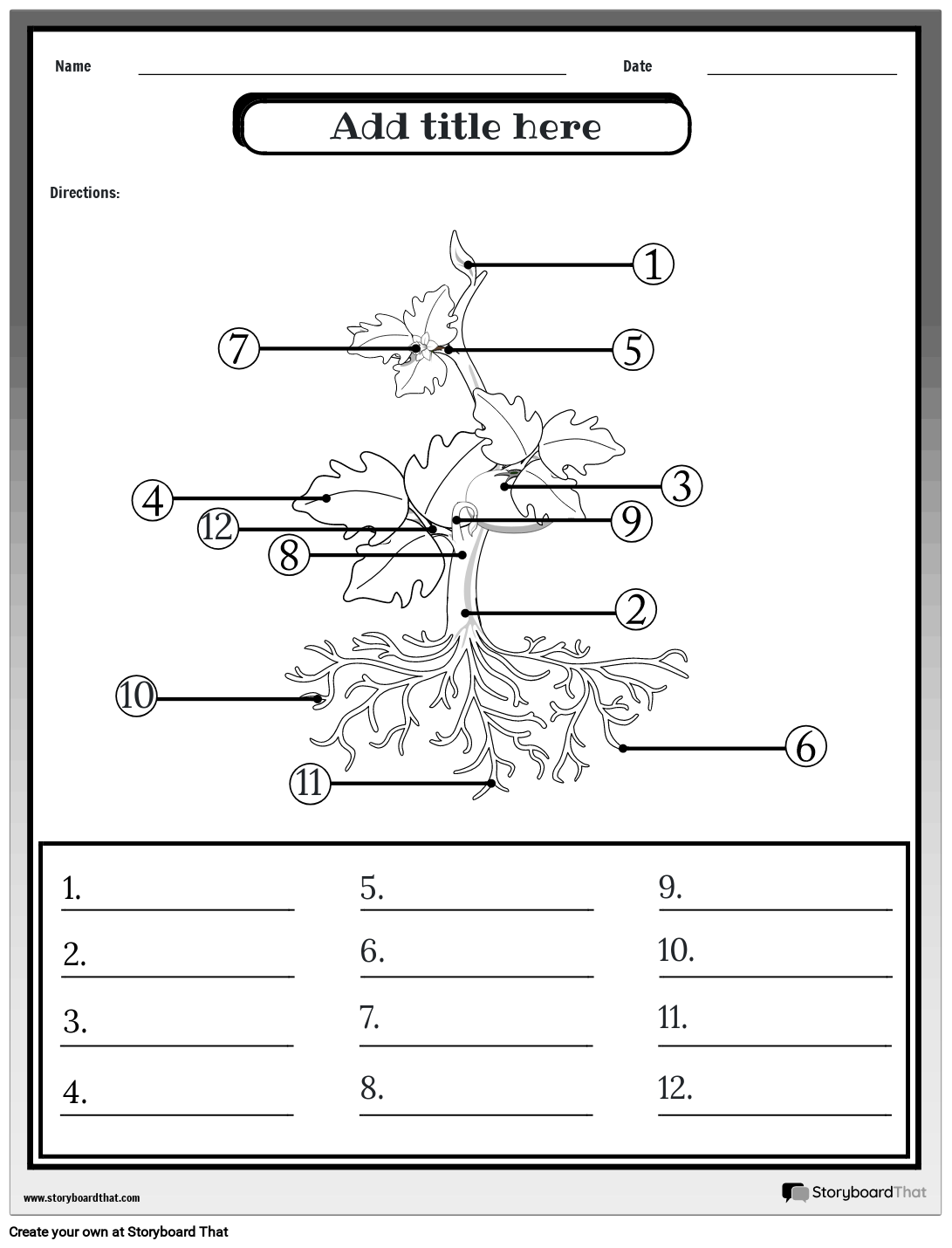 Free Plant Worksheets Easy Custom Design