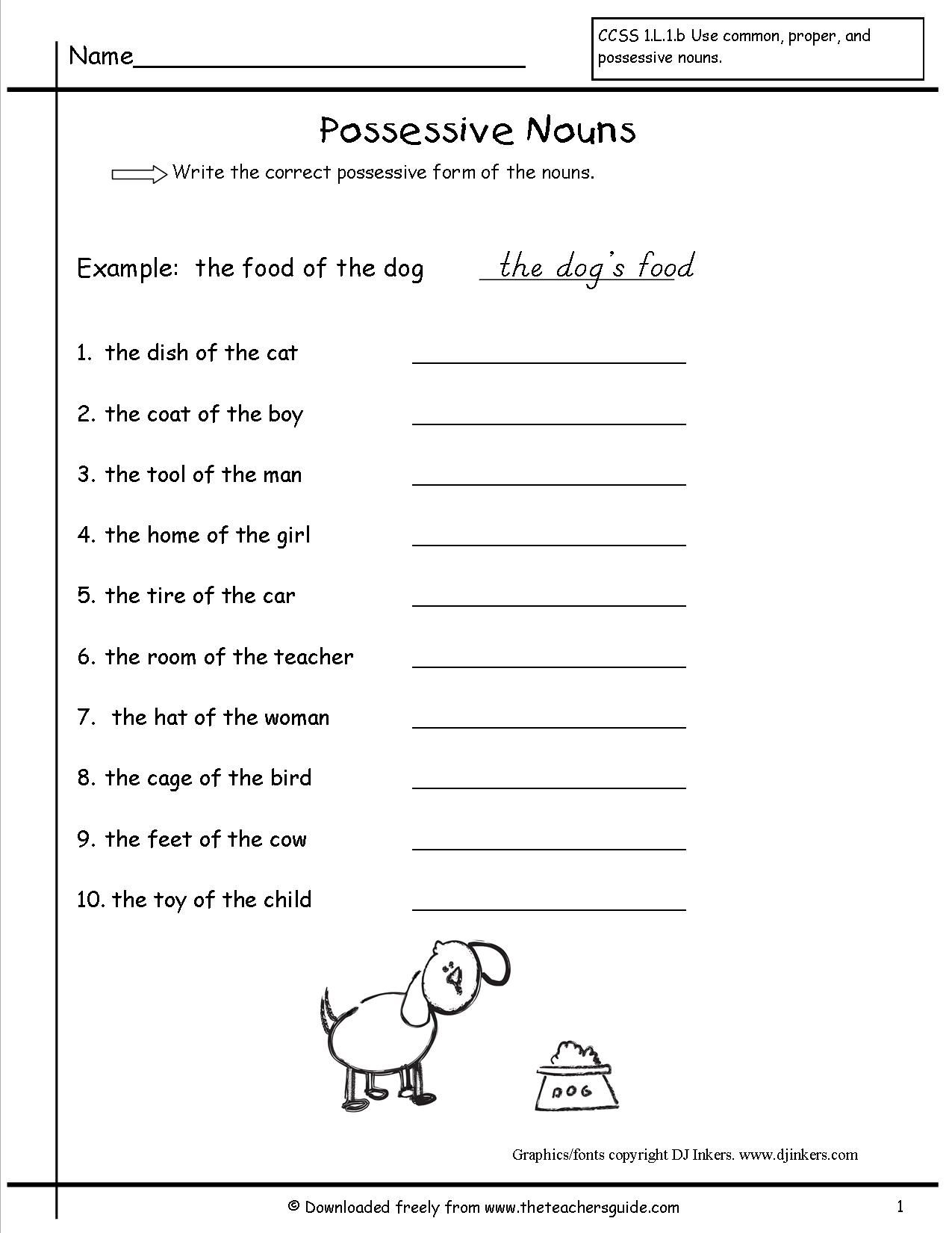 Free Possessive Nouns Printable Worksheet Download Free Possessive Nouns Printable Worksheet Png Images Free Worksheets On Clipart Library