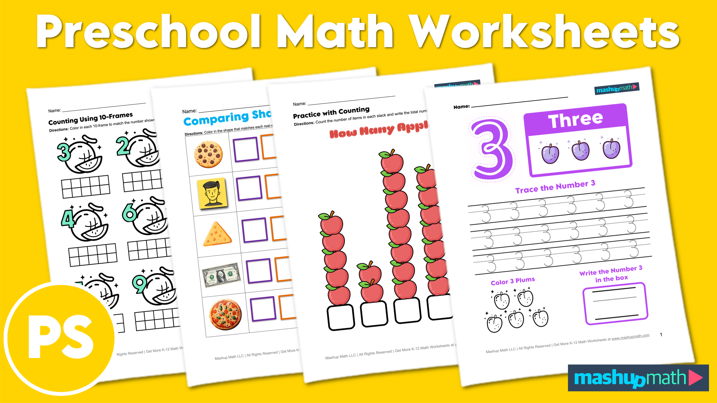 Free Printable Pre K Math Worksheets