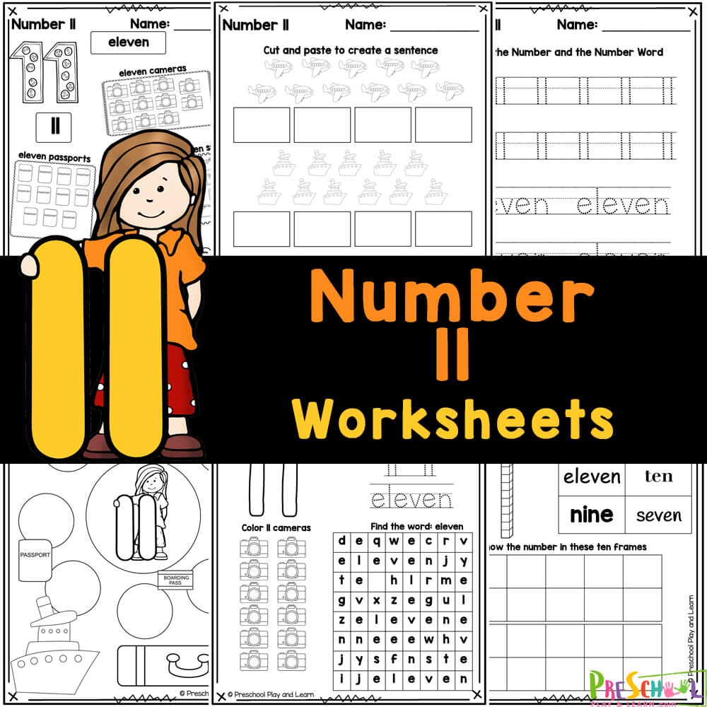 FREE Preschool Number 11 Worksheets Trace U0026 Count