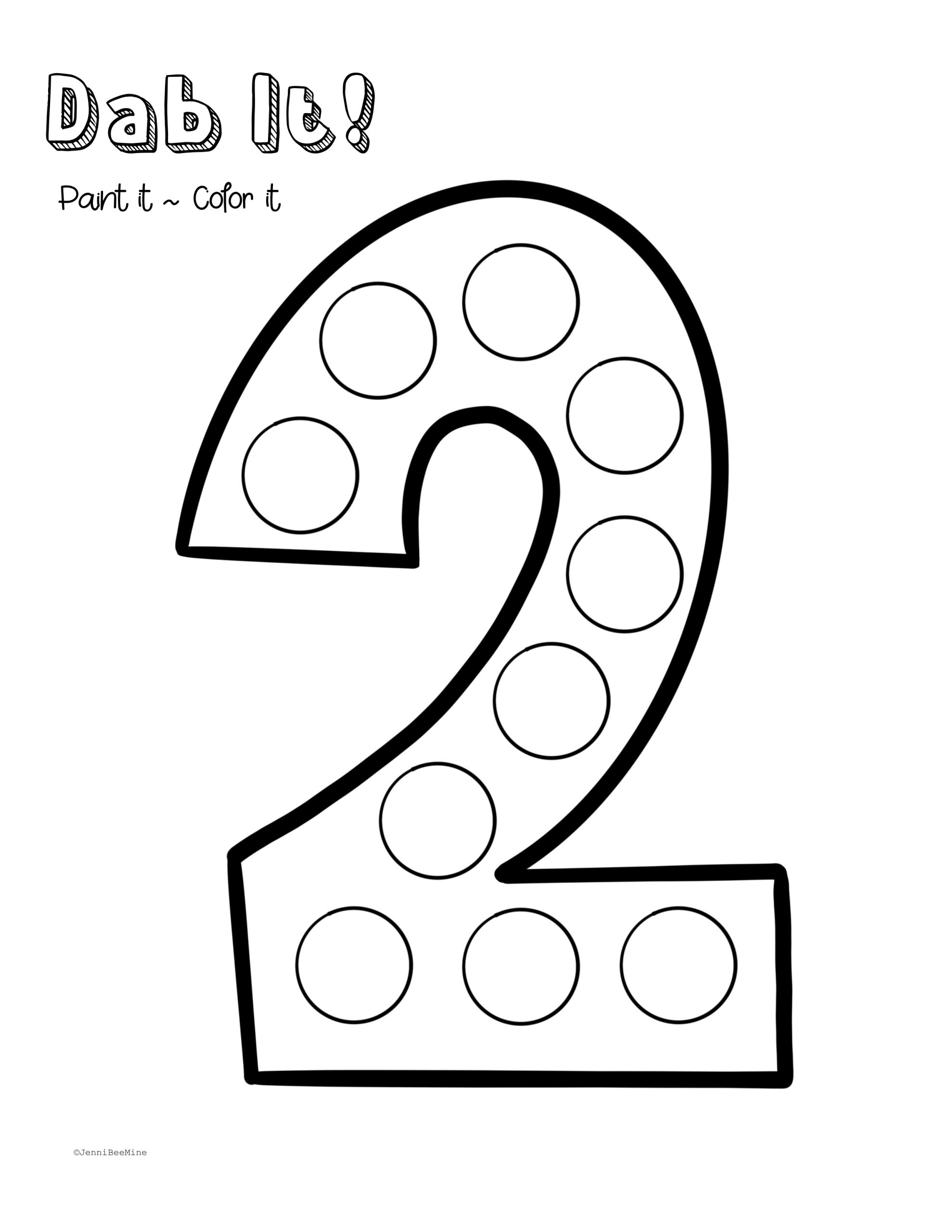 Free Preschool Printables Number 2 Jennibeemine