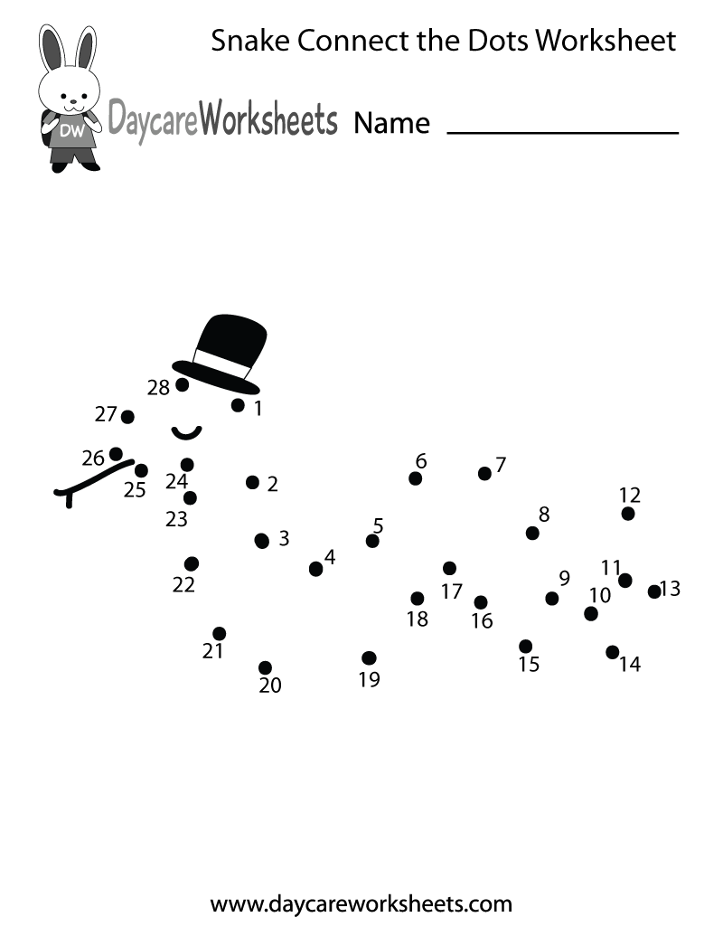 Free Preschool Snake Connect The Dots Worksheet Free Preschool Snake Connect The Dots Worksheet