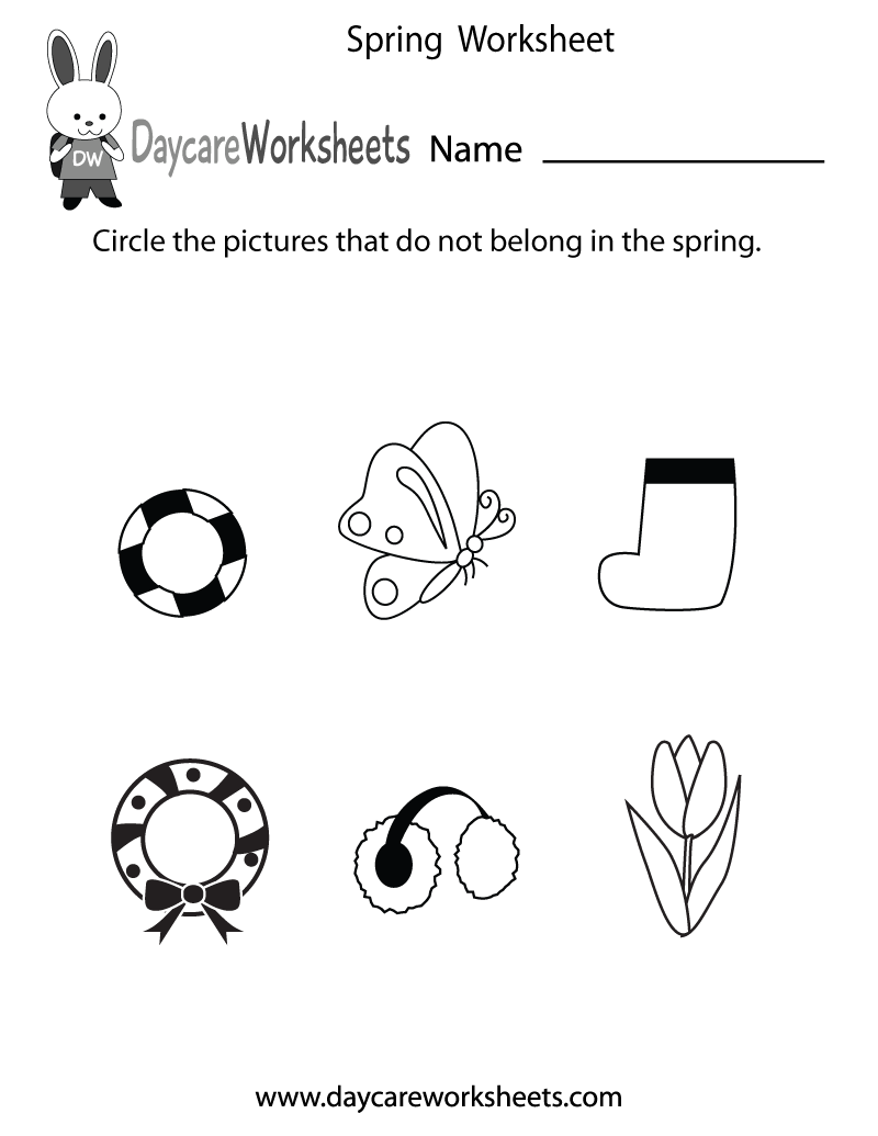 Free Preschool Spring Worksheet