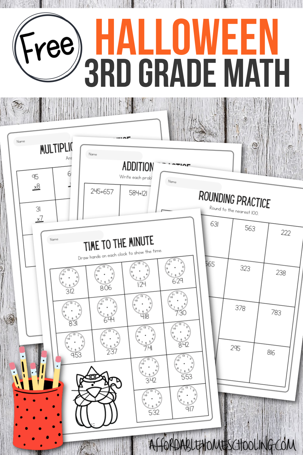 Free Printable 3rd Grade Halloween Math Worksheets