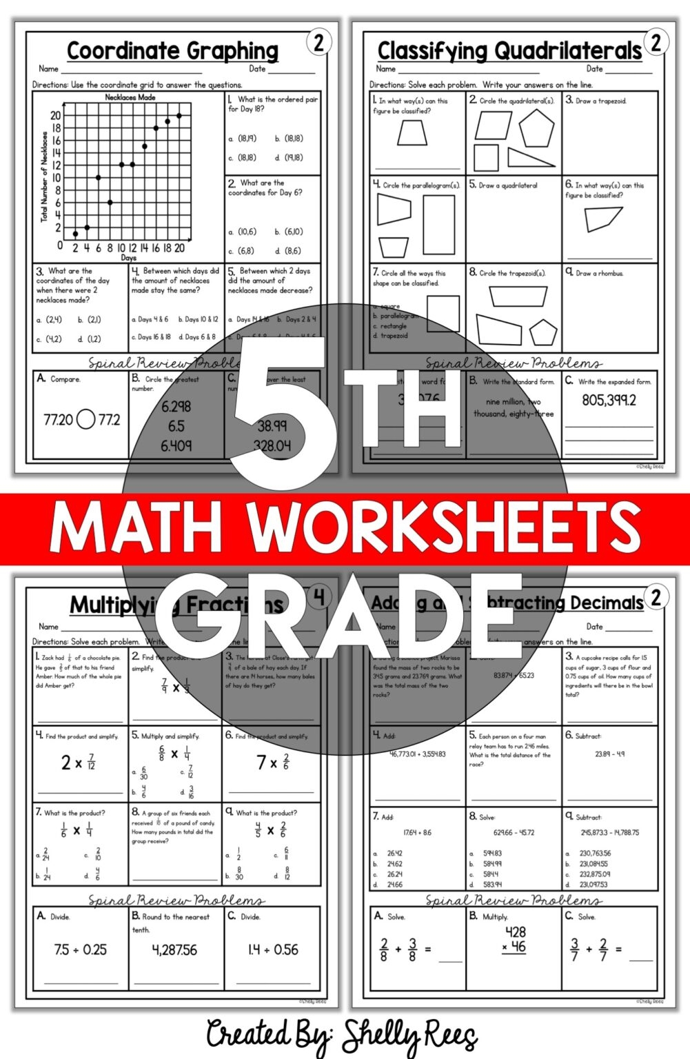 Free Printable 5th Grade Common Core Math Worksheets Appletastic 