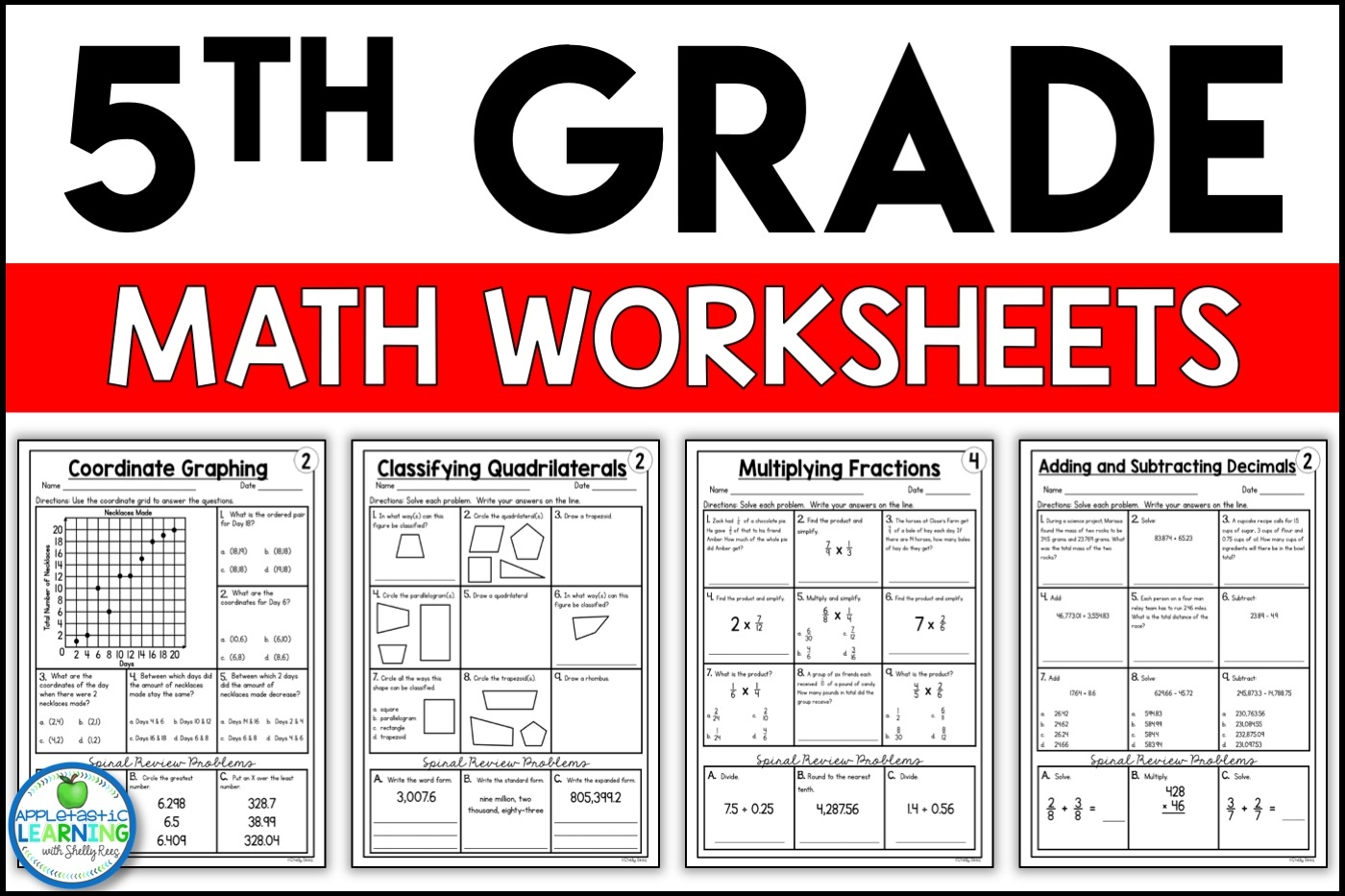 Free Printable 5 Grade Math Worksheets
