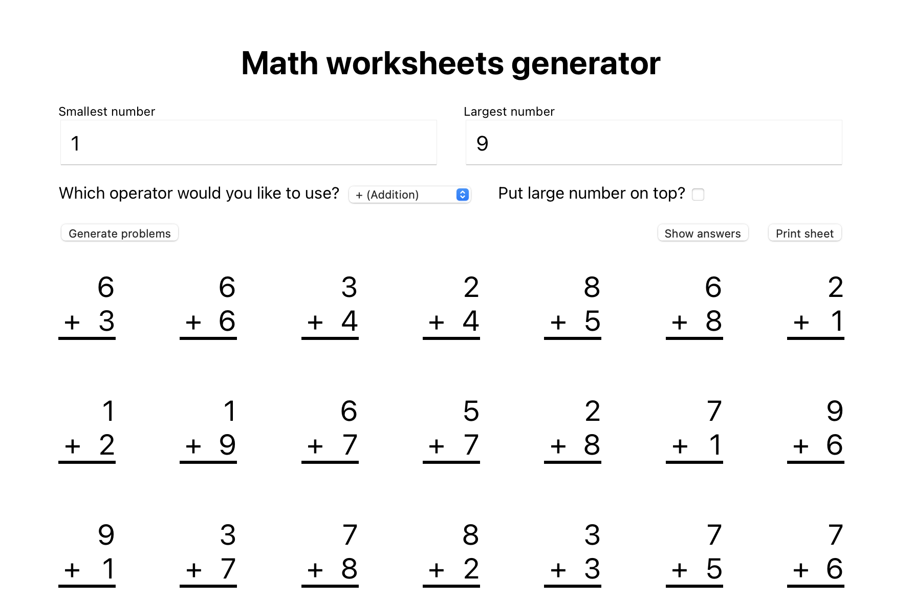 Free Printable Addition Worksheet Generator Download Free Printable Addition Worksheet Generator Png Images Free Worksheets On Clipart Library