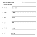 Free Printable Beginning Spanish Worksheet