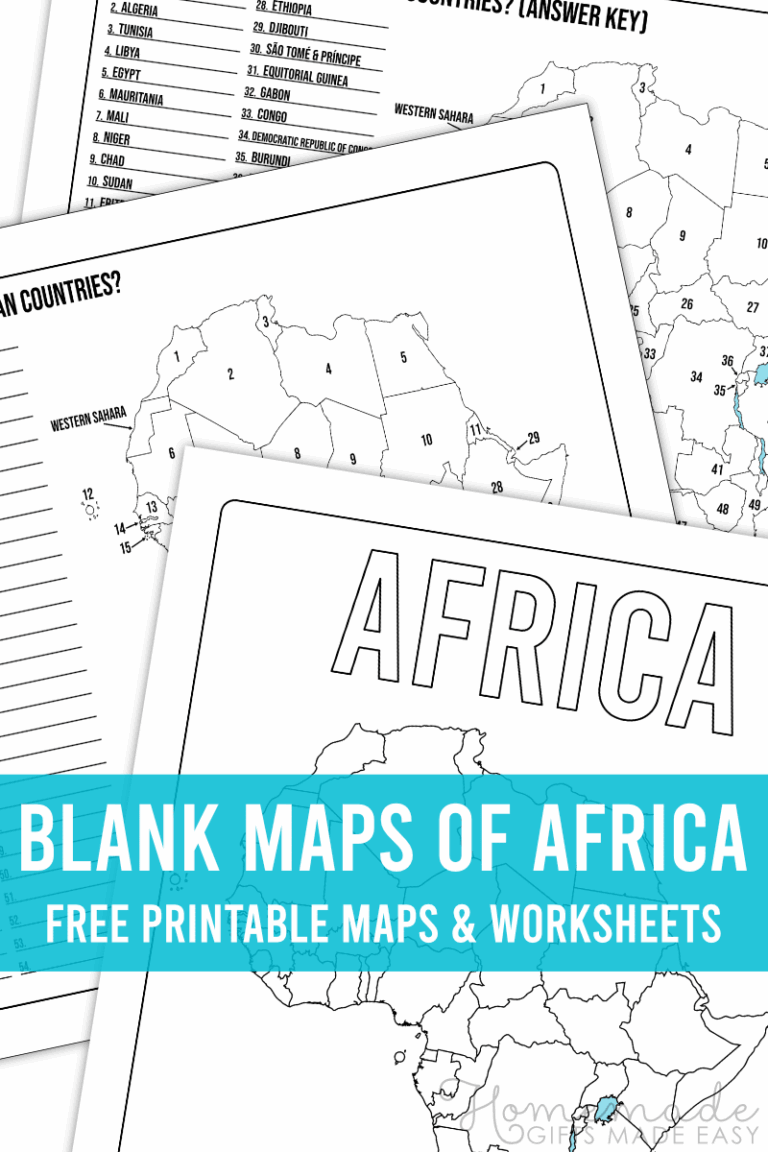 Free Printable Blank Map Of Africa