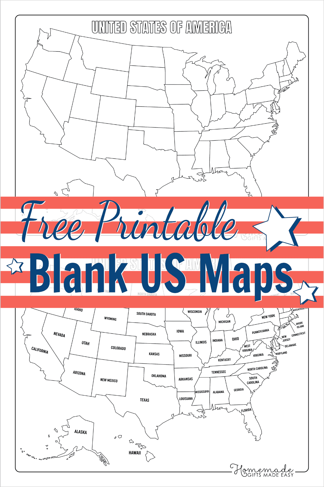 Free Printable United States Map Worksheets