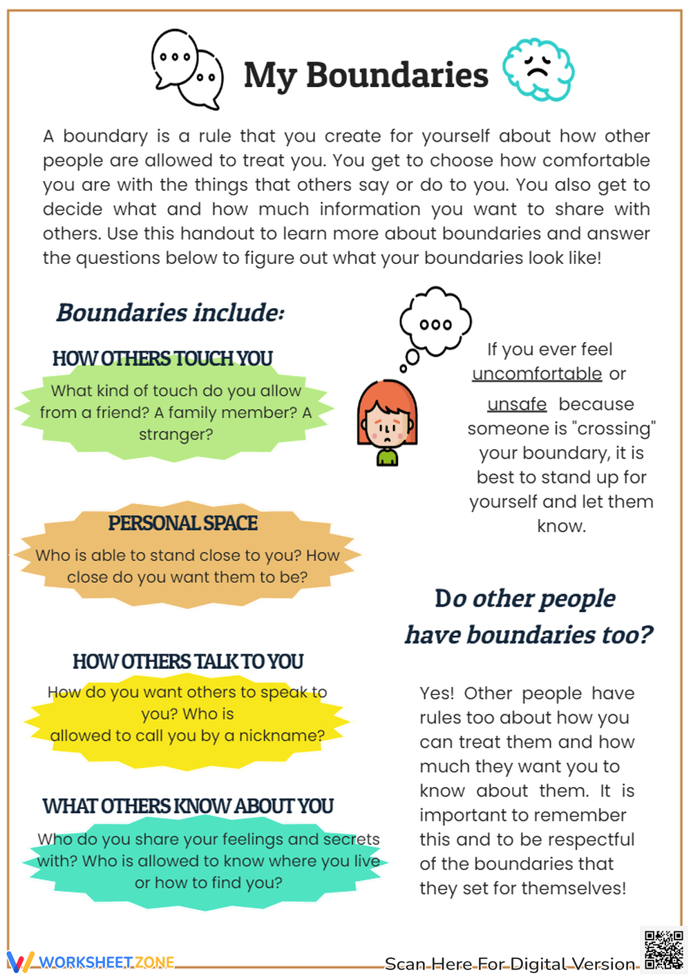 Free Printable Boundaries Worksheets For Students Worksheets Library