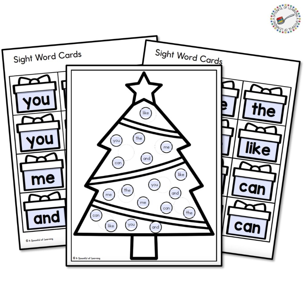 Free Printable Christmas Sight Word Game A Spoonful Of Learning