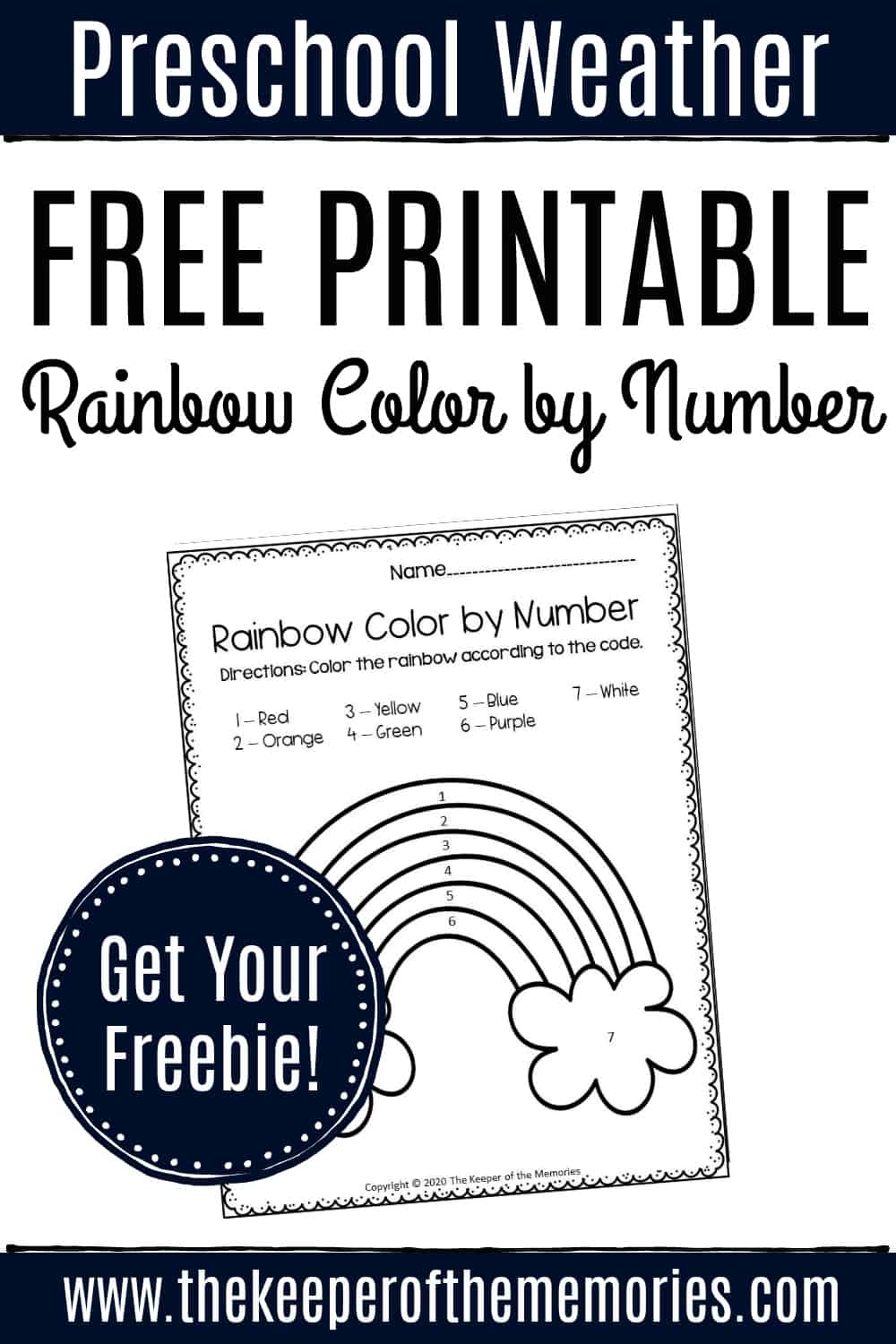 Free Printable Preschool Rainbow Worksheets