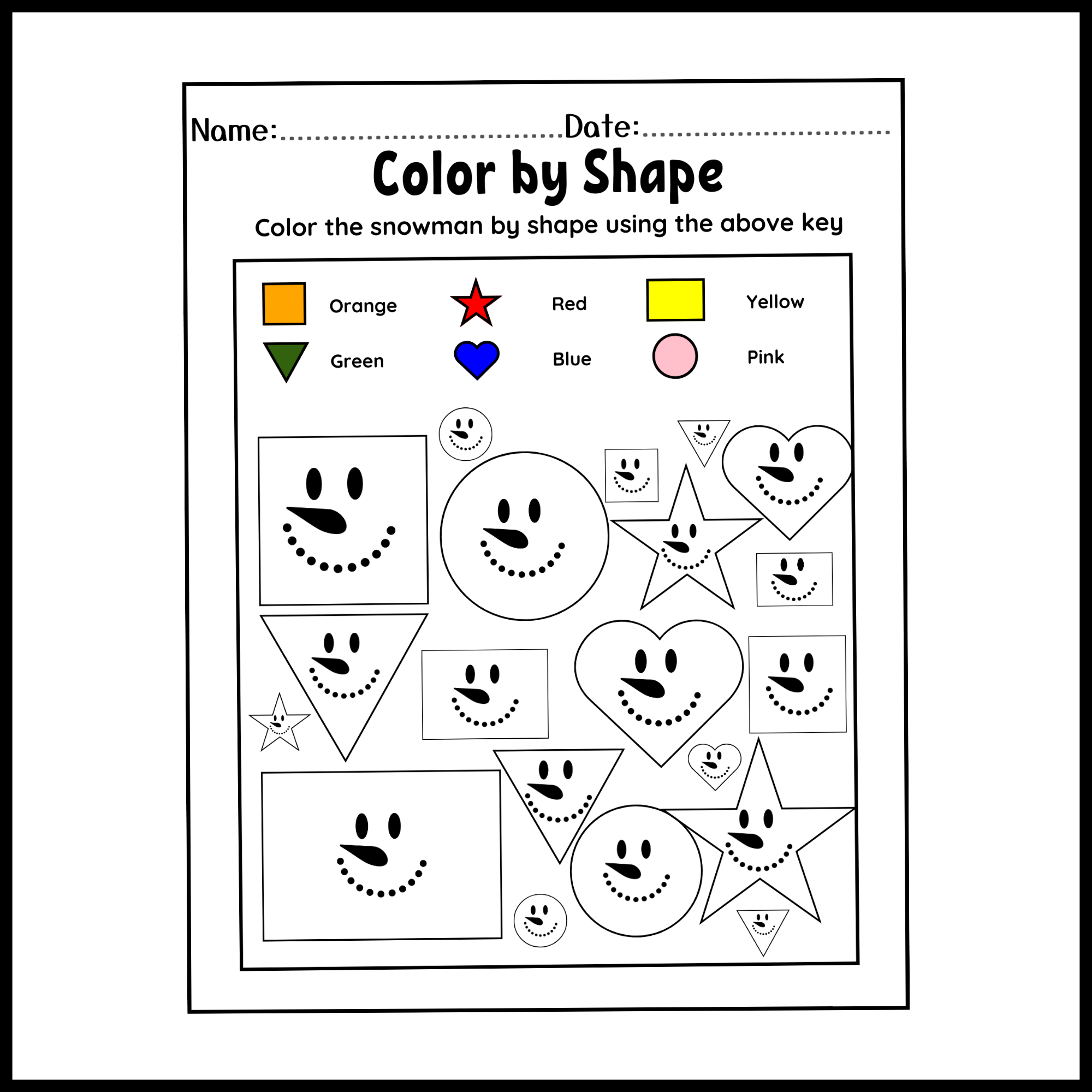 Free Printable Shapes And Colors Worksheets