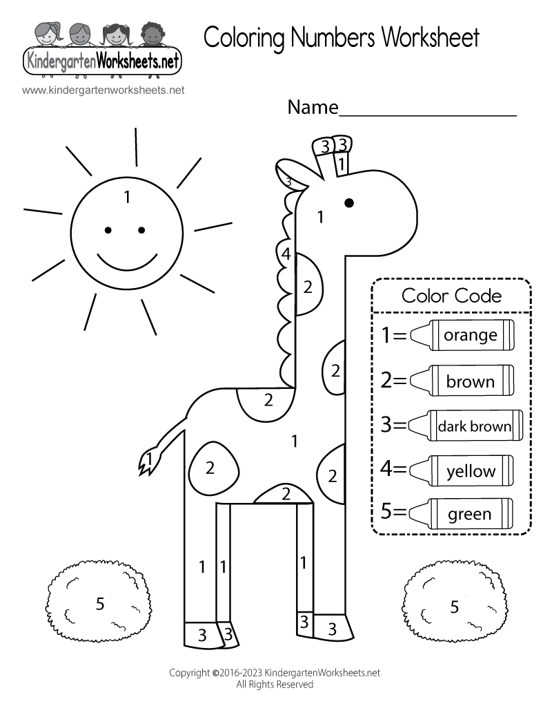 Free Printable Coloring Number Worksheets