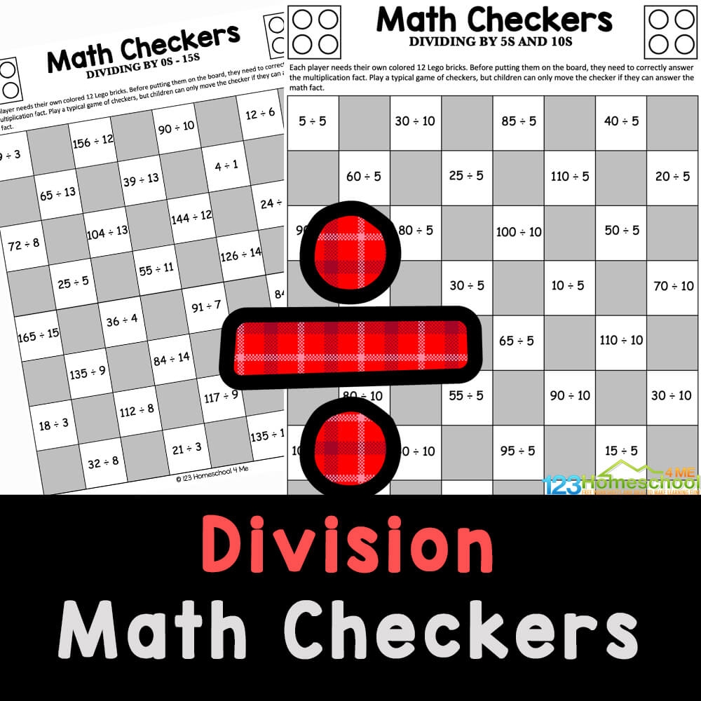 FREE Printable Division Cool Math Games Checkers