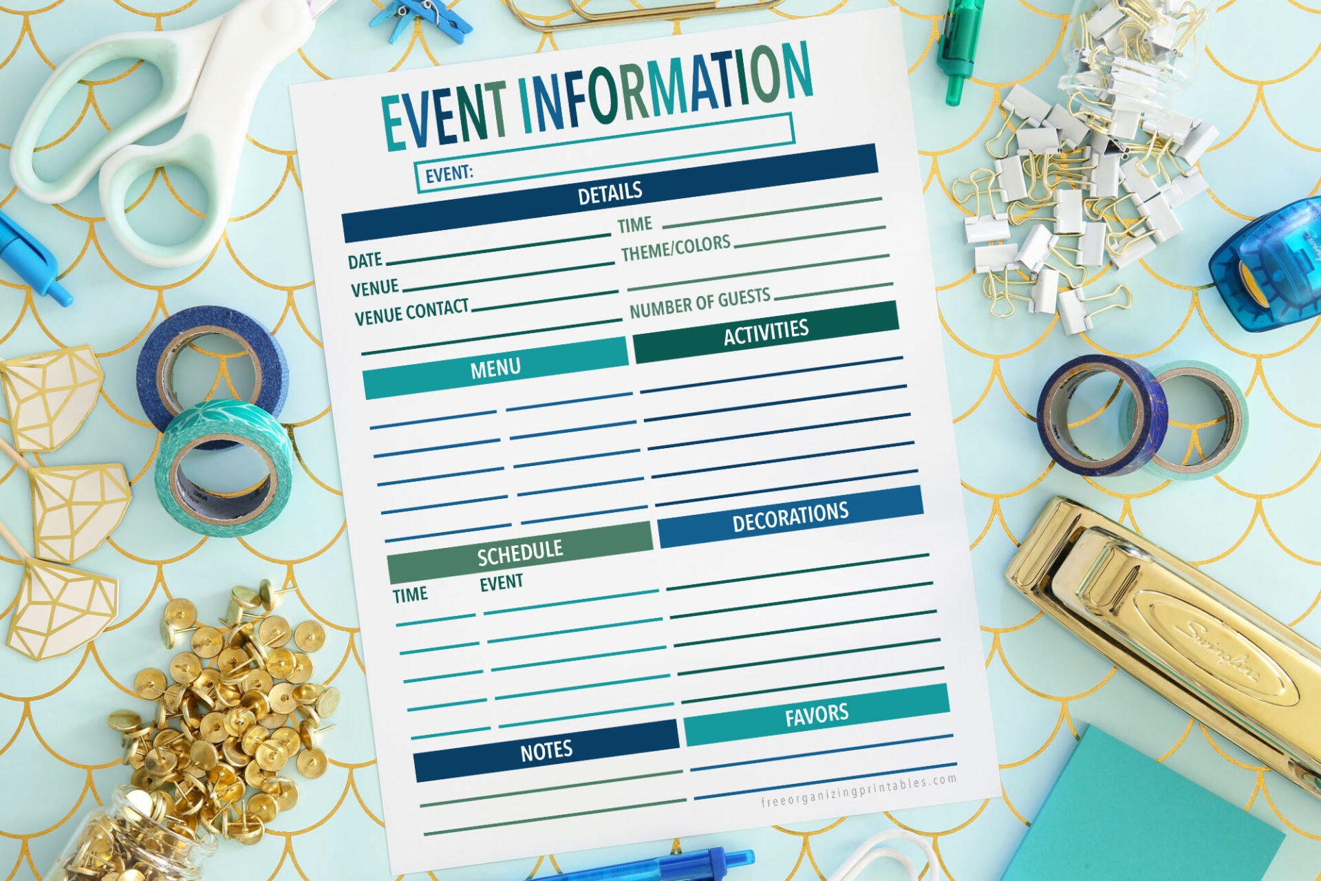 Free Printable Banquet Planning Worksheet