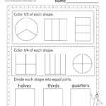 Free Printable Fractions Worksheet