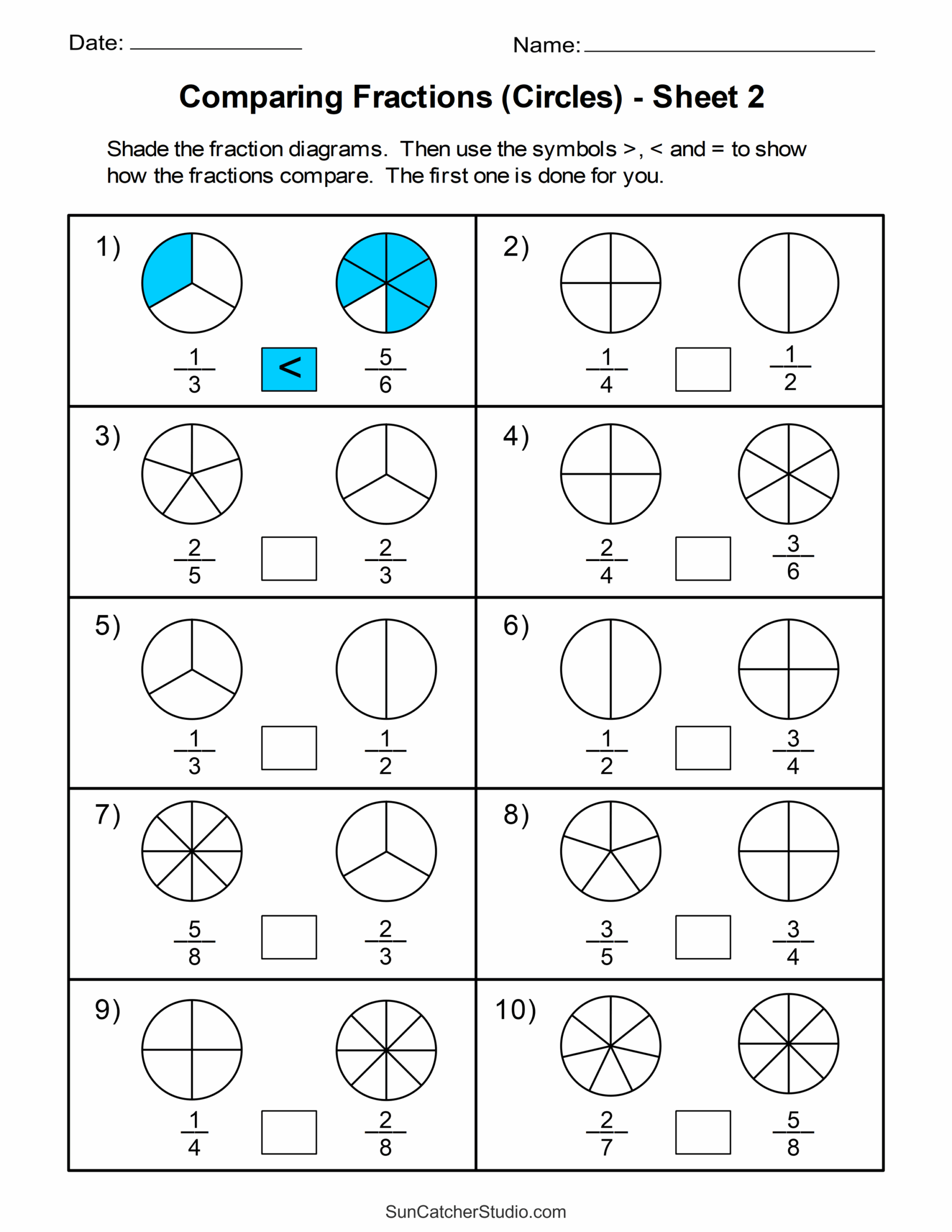 Free Printable Online Worksheet Fractions Onceptual Free Printable Online Worksheet Fractions Onceptual
