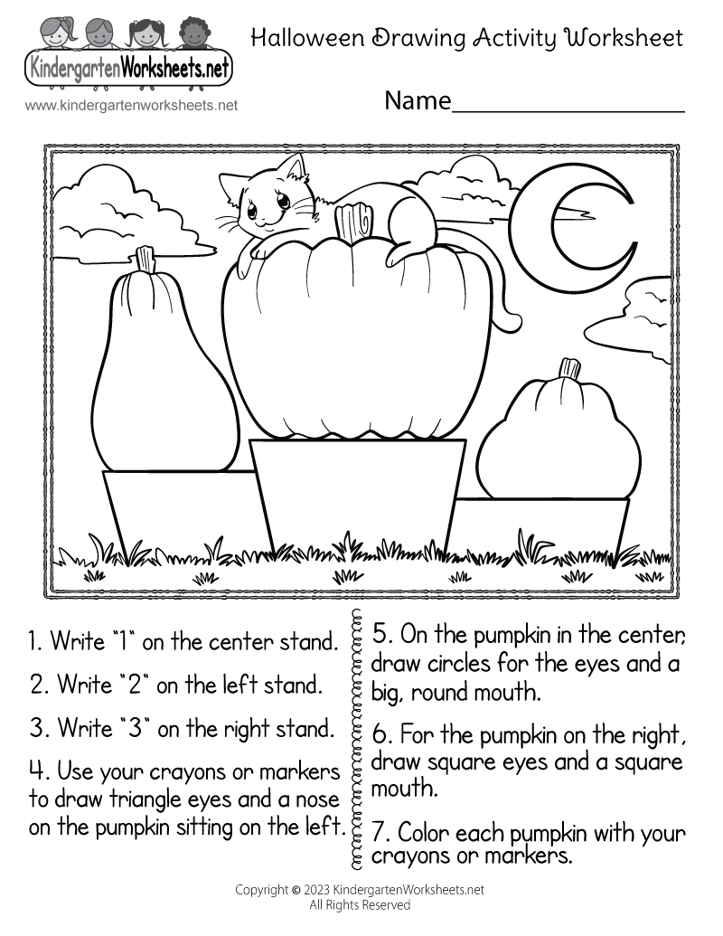 Free Printable Halloween Drawing Activity Worksheet Free Printable Halloween Drawing Activity Worksheet