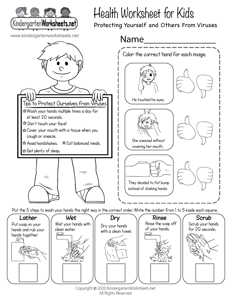 Free Printable Health Worksheet For Kids Free Printable Health Worksheet For Kids