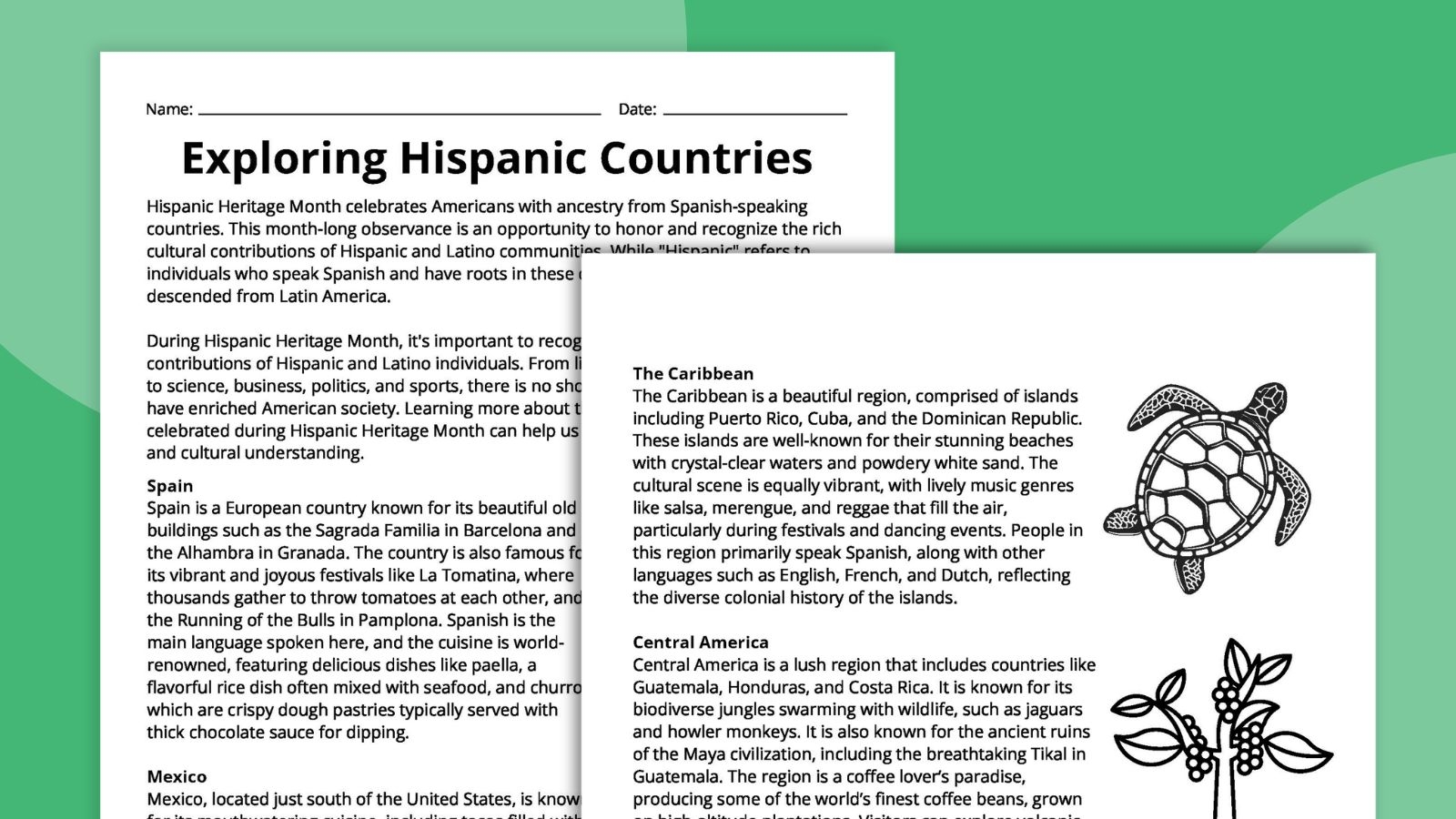 Free Printable Hispanic Heritage Month Worksheets Free Printable Hispanic Heritage Month Worksheets