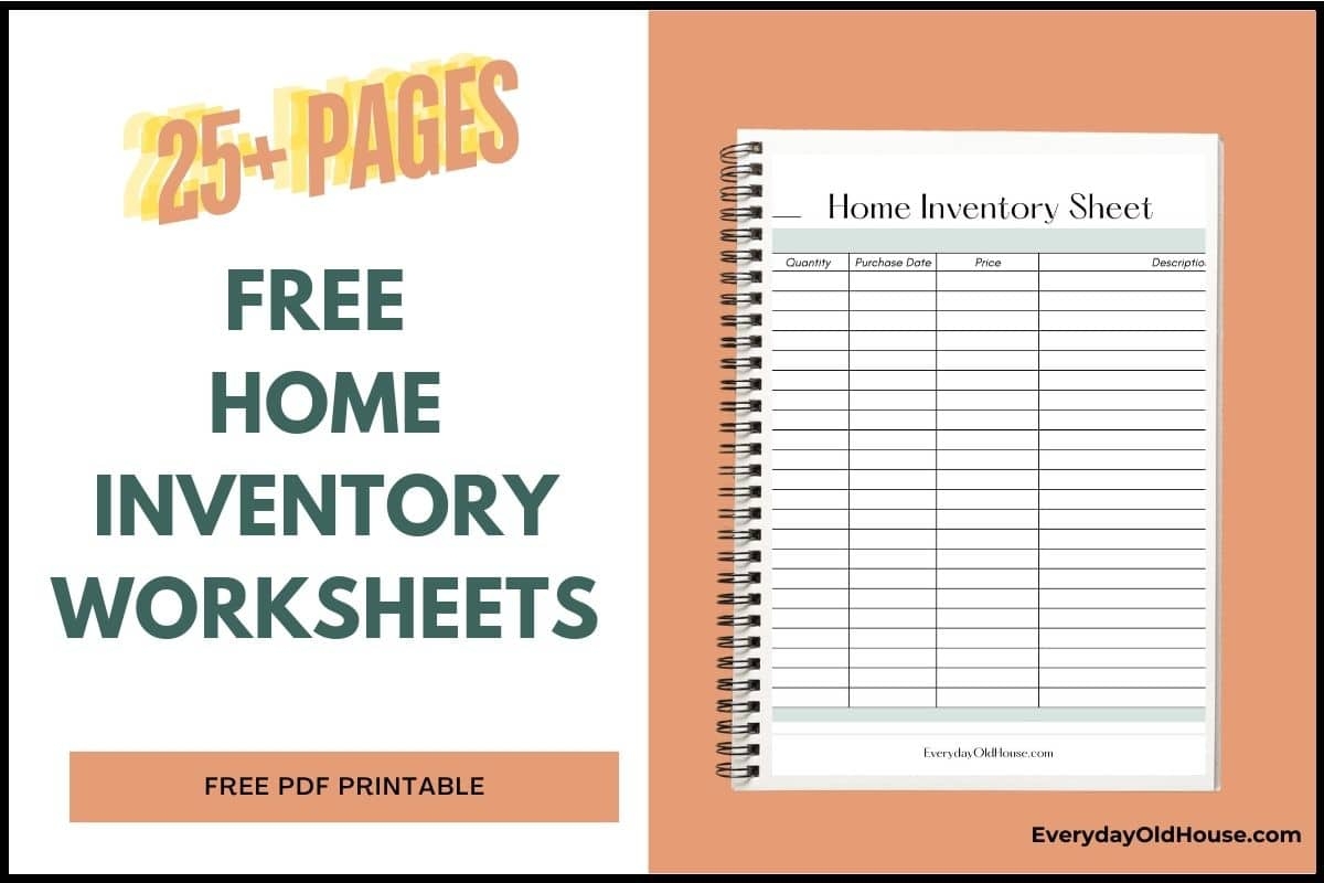 Free Printable Household Inventory List 25 Page Pdf Everyday Old House