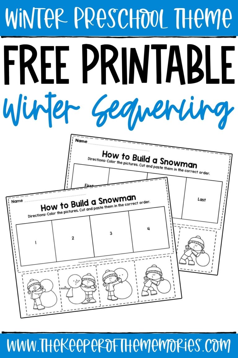 Free Printable How To Build A Snowman Winter Sequencing Worksheets The Keeper Of The Memories