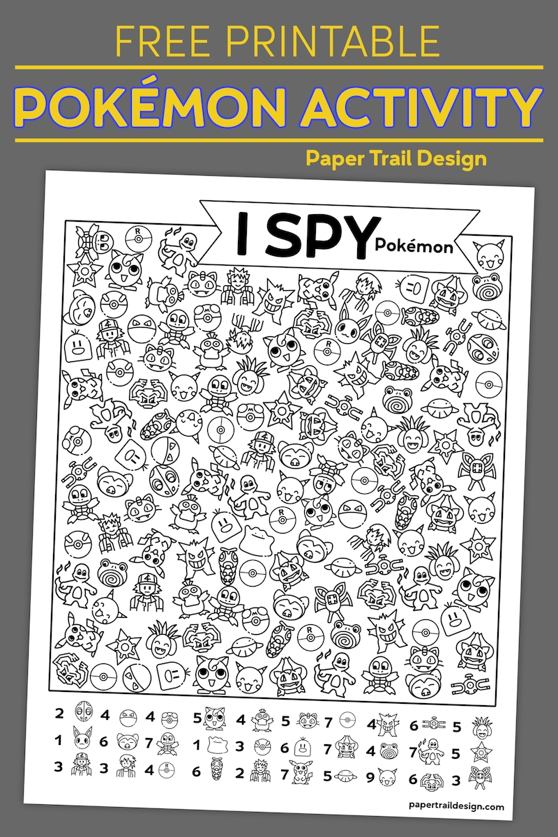 Free Printable I Spy Pok mon Activity Paper Trail Design Free Printable I Spy Pok mon Activity Paper Trail Design